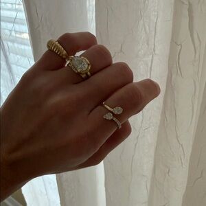 14k Gold open diamond Ring